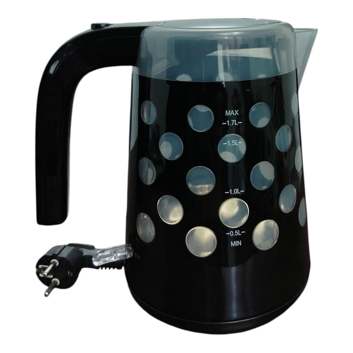 SOKANY - Hervidor Negro 1850W  Elegante con Ventanitas y Apagado Automático