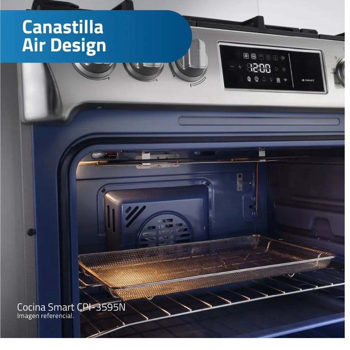 INDURAMA - Cocina Indurama Smart CPI-3595C 30 Pulgadas 5 Hornillas Croma