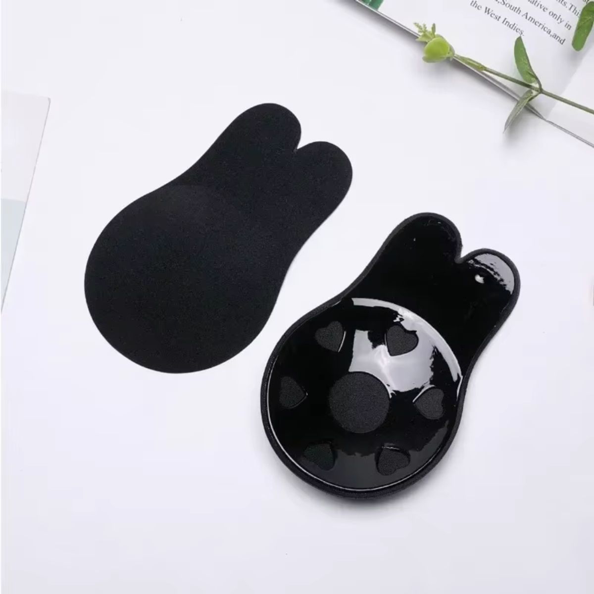 GENERICO - Cubre pezones adhesivos reutilizables Beige y Negro LXL