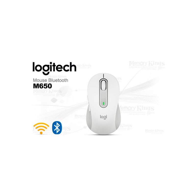 LOGITECH - Mouse Logitech Signature M650 M Blanco Ergonomía Avanzada y Conectiv
