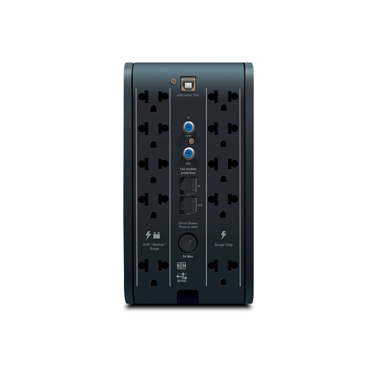 CDP - Ups R-Smart 1010I 1000Va/500W - 30Min Autonomía, 10 Salidas, 5 Usb-A, 1 Usb-C, Color Negro