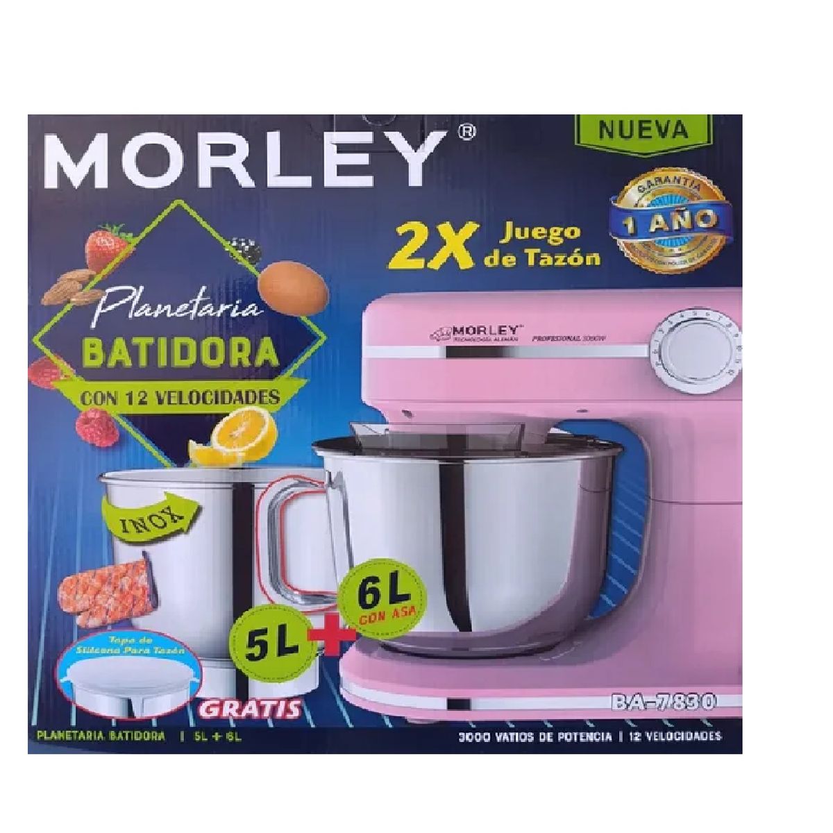 MORLEY - Batidora Profesional Morley Planetaria 6.L ROSADO 2500 Watts
