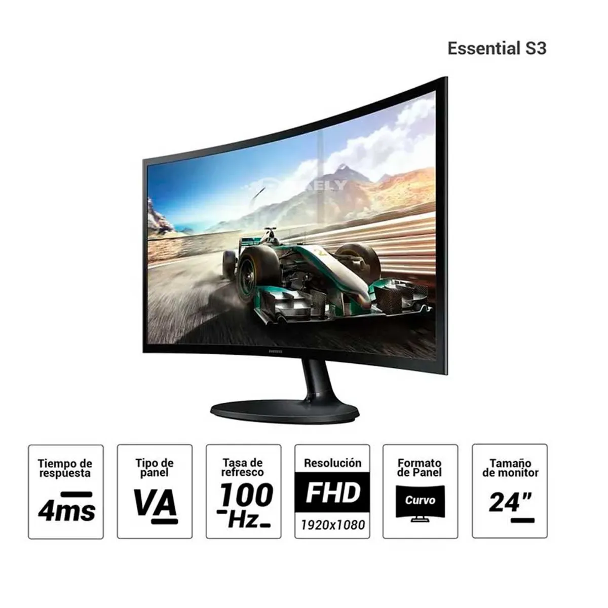 SAMSUNG - MONITOR SAMSUNG LS24D360GALXPE Essential S3 24 Curvo VA FHD100Hz 4ms