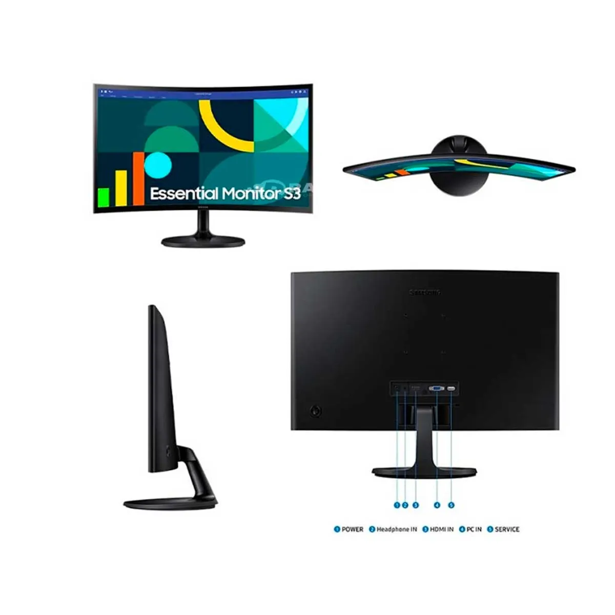 SAMSUNG - MONITOR SAMSUNG LS24D360GALXPE Essential S3 24 Curvo VA FHD100Hz 4ms