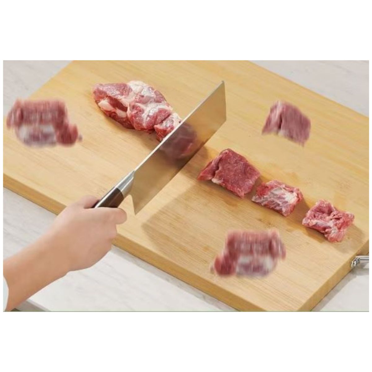 GENERICO - Tabla de Picar Cocina Bambú con Asa de Acero