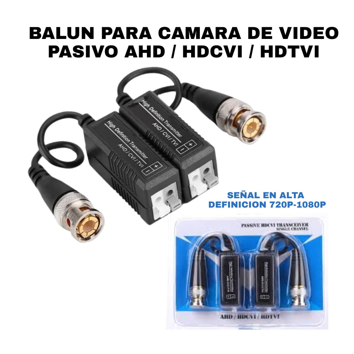 GENERICO - BALUN PARA CAMARA DE VIDEO PASIVO AHD  HDCVI  HDTVI 720P-1080P
