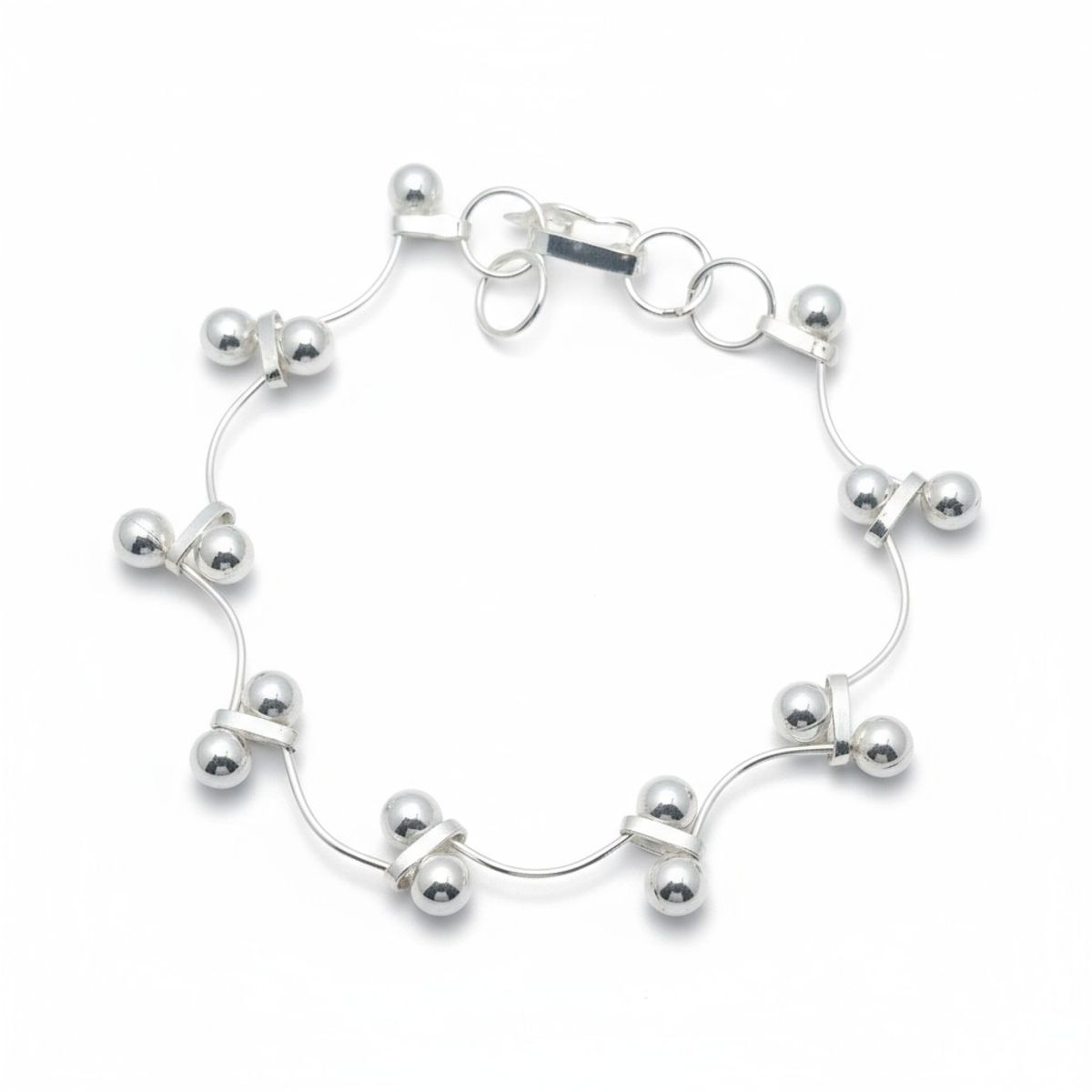 VANDRALA - PULSERA DE PLATA BOLITAS VARIAS GRANDES