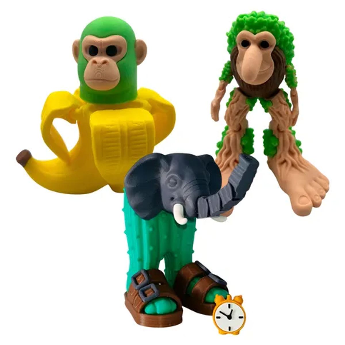 GENERICO - Brainrot Series Pack 3 Figuras -  Chimpancini Brr Brr Patapim Lirili Larala