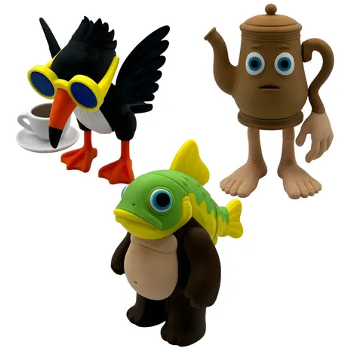 GENERICO - Brainrot Series Pack 3 Figuras - Frulli Frulla Ta Ta Sahur Tripi Tropi Tropa