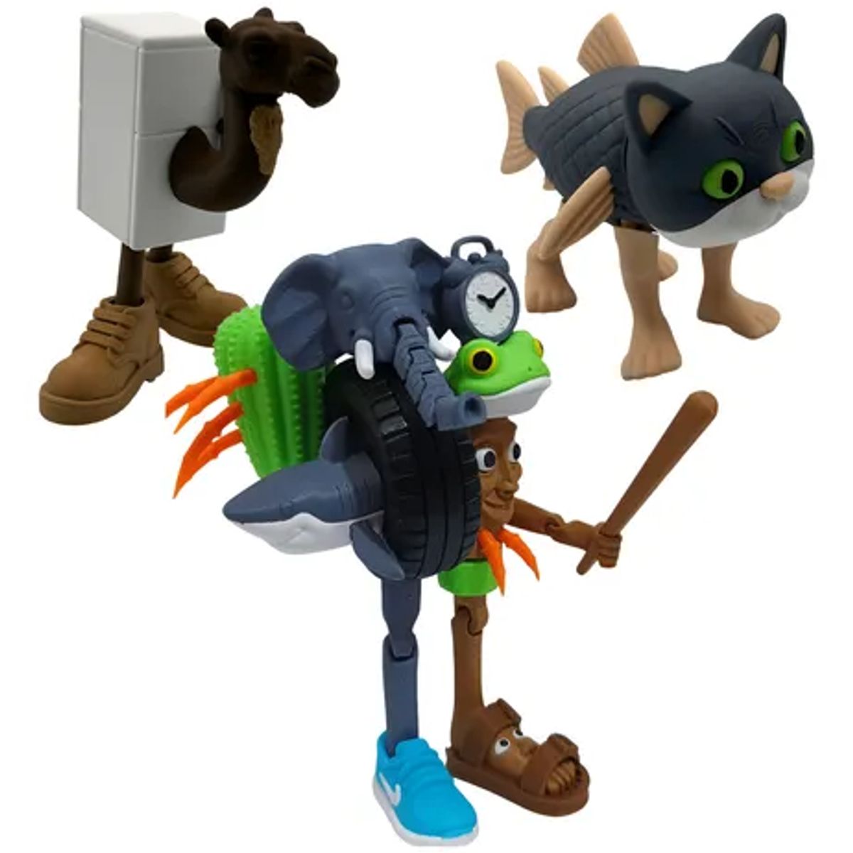 GENERICO - Brainrot Series Pack 3 Figuras - Frigo Camelo Grande Combinazione Trulimero