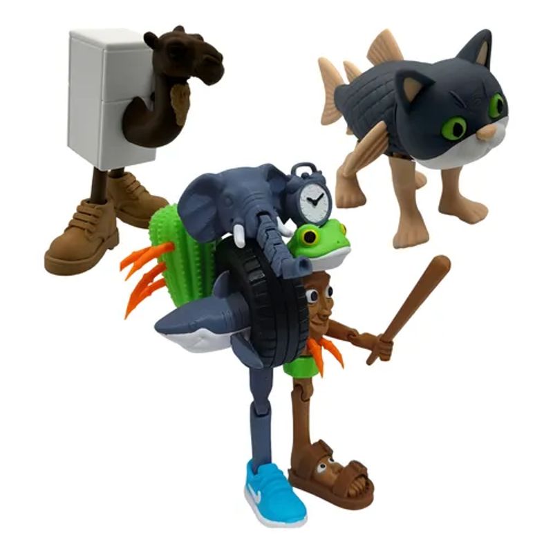 GENERICO - Brainrot Series Pack 3 Figuras - Frigo Camelo Grande Combinazione Trulimero