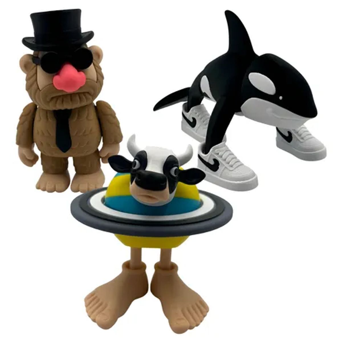 GENERICO - Brainrot Series Pack 3 Figuras - La Vaca Saturno Saturnita Mateo Orcalero