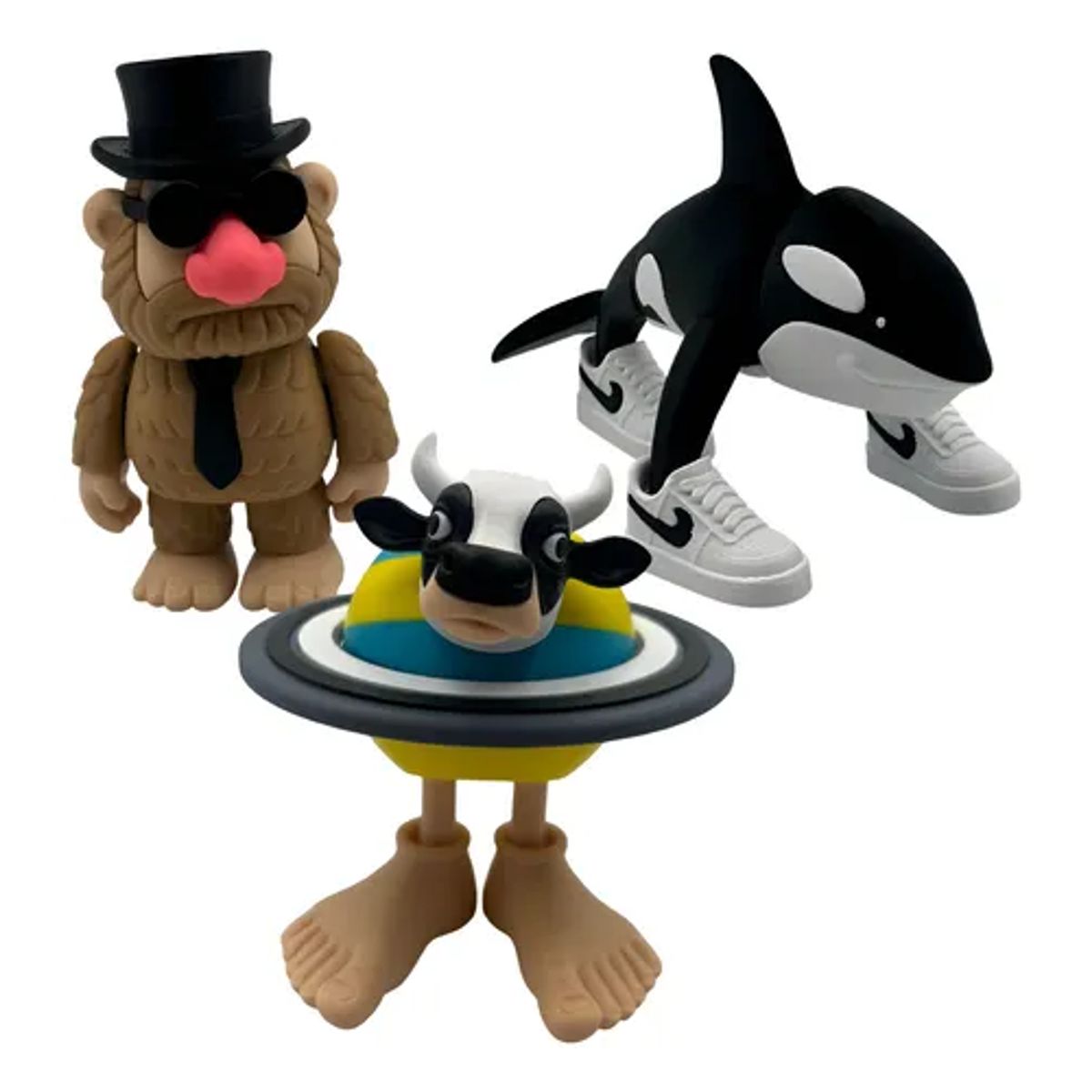 GENERICO - Brainrot Series Pack 3 Figuras - La Vaca Saturno Saturnita Mateo Orcalero