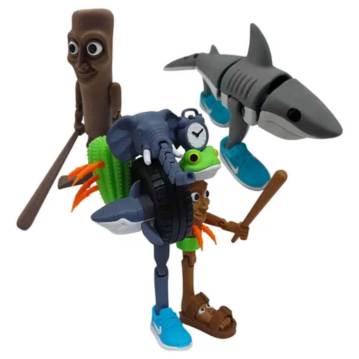 GENERICO - Brainrot Series Pack 3 Figuras - Tung Tung Sahur Tralalero Grande Combinazione