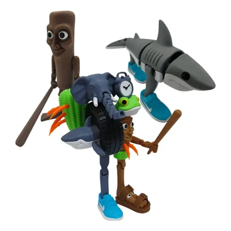 GENERICO - Brainrot Series Pack 3 Figuras - Tung Tung Sahur Tralalero Grande Combinazione