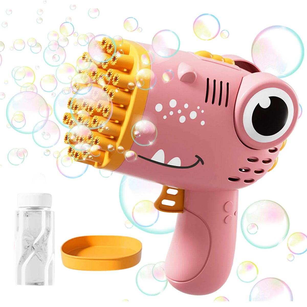 GENERICO - PISTOLA DE BURBUJAS NIÑAS LUCES JUGUETE INFANTIL 69 AGUJEROS