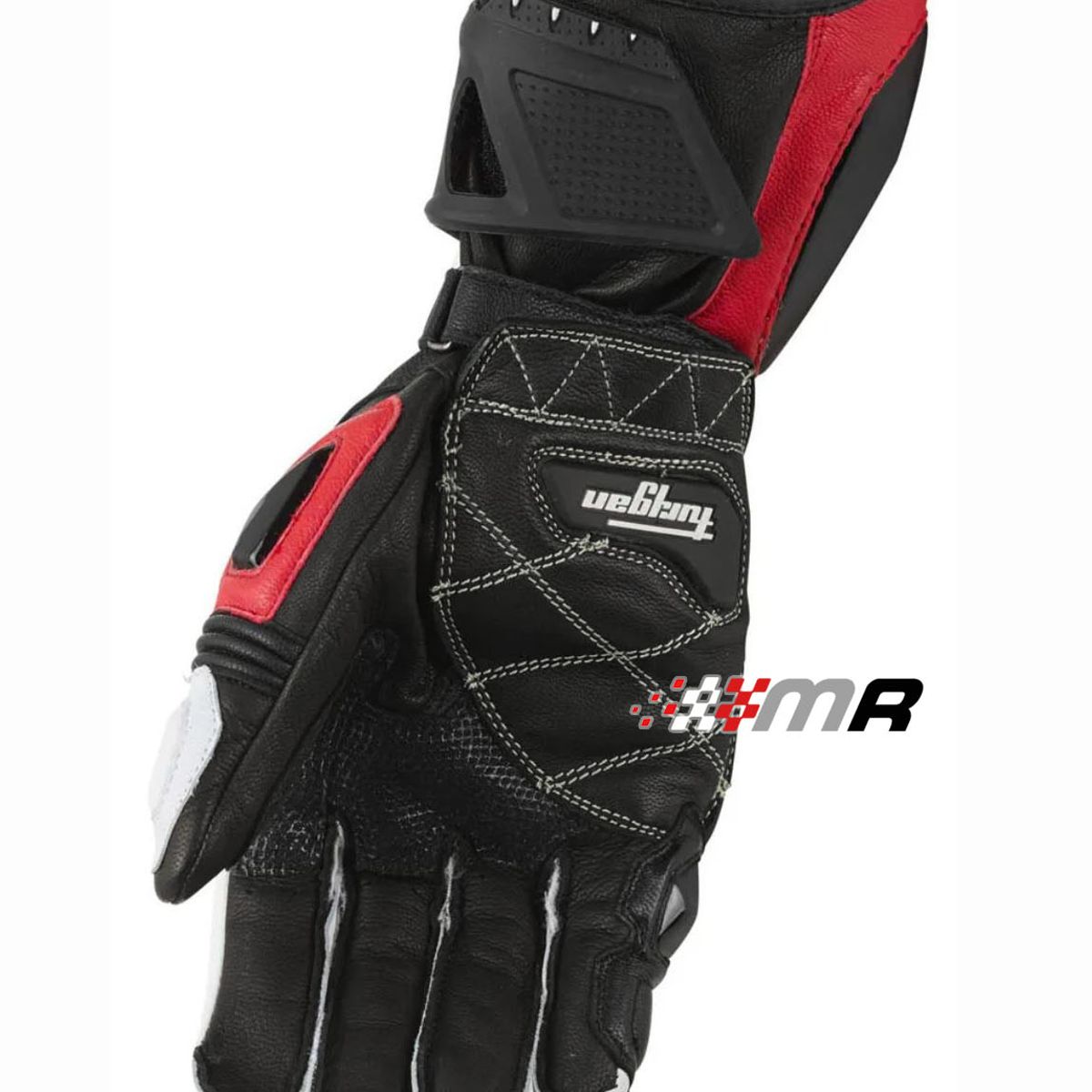 FURYU - Guantes para moto de cuero largos con protecciones