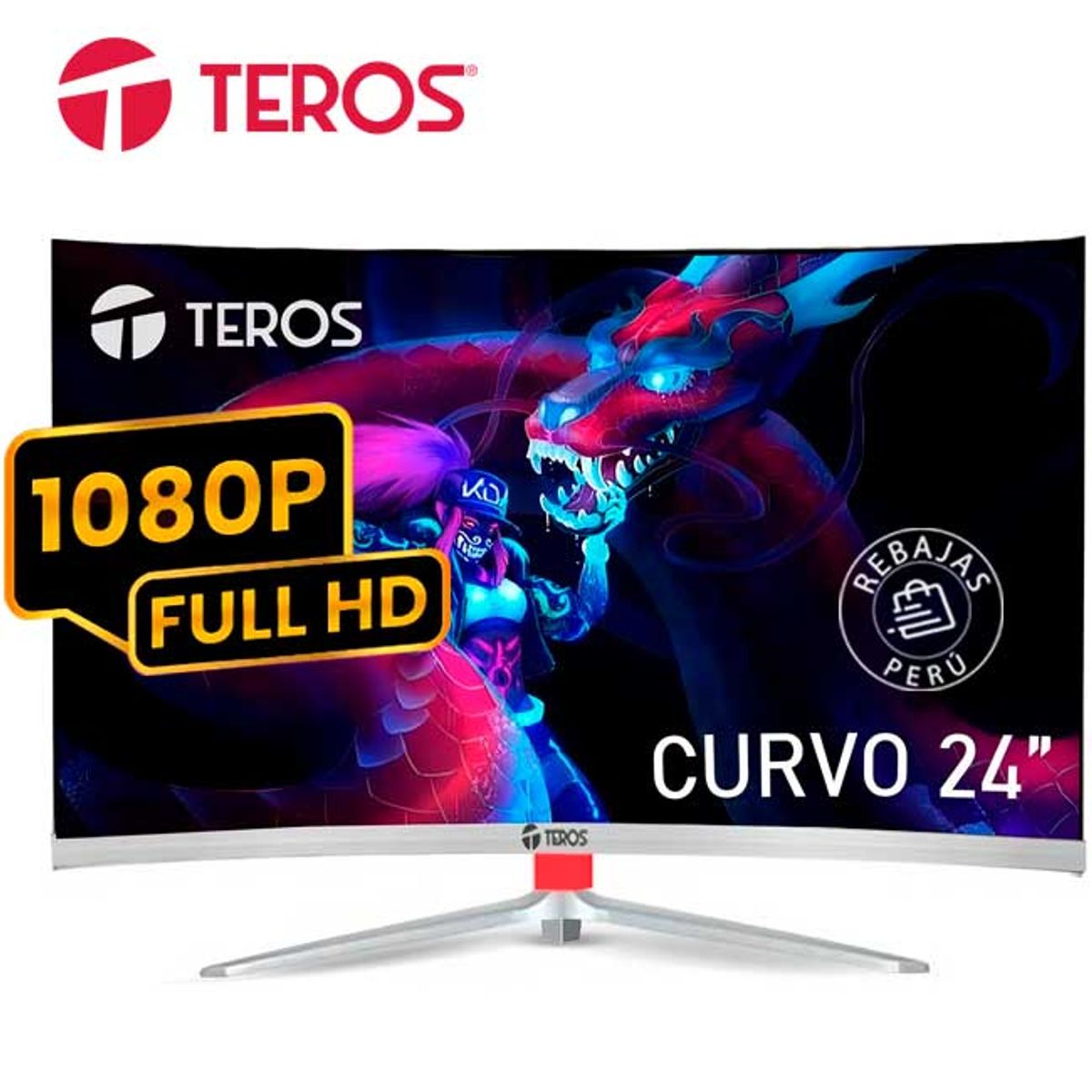 TEROS - Monitor Curvo TEROS TE-2401S 24 FHD VA 100Hz FreeSync HDMI VGA