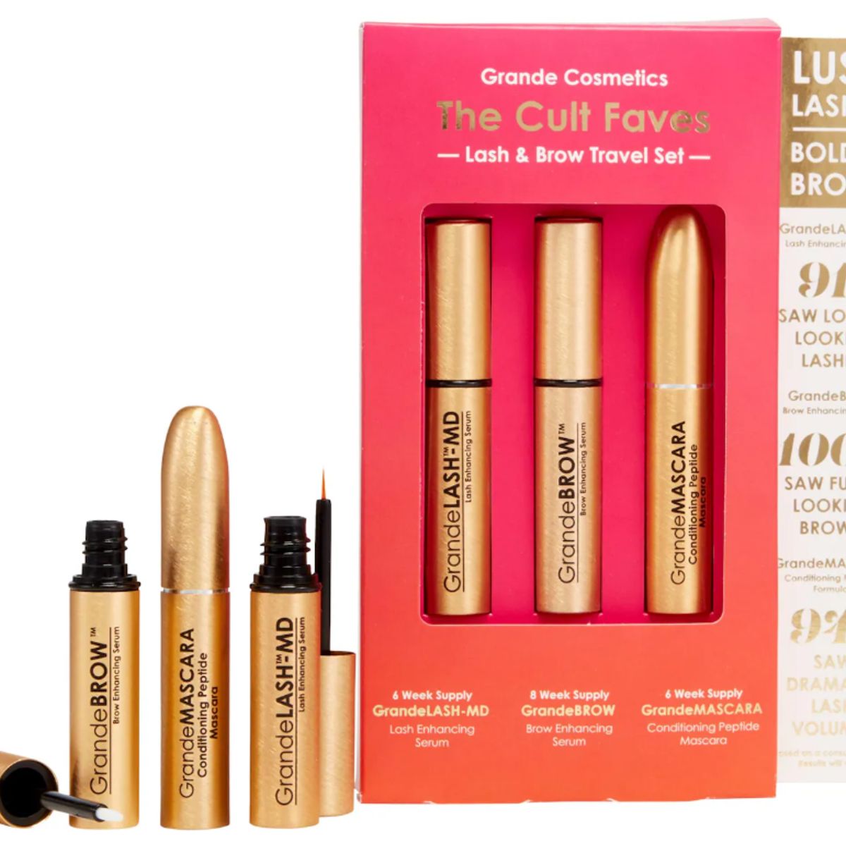 GRANDE COSMETICS - Set de Minis para Pestañas y Cejas Cult Faves 3 u Grande Cosmetics