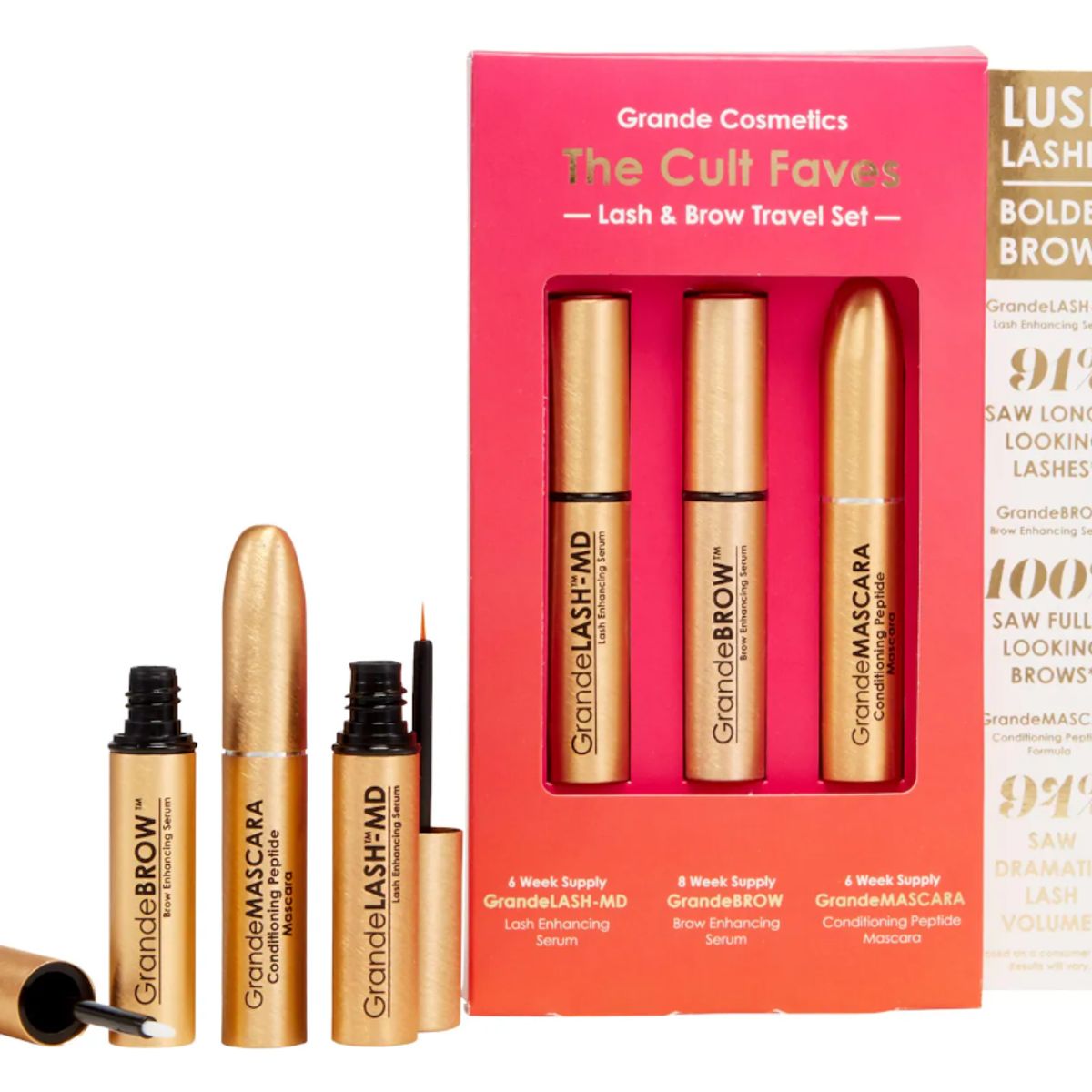 GRANDE COSMETICS - Set de Minis para Pestañas y Cejas Cult Faves 3 u Grande Cosmetics