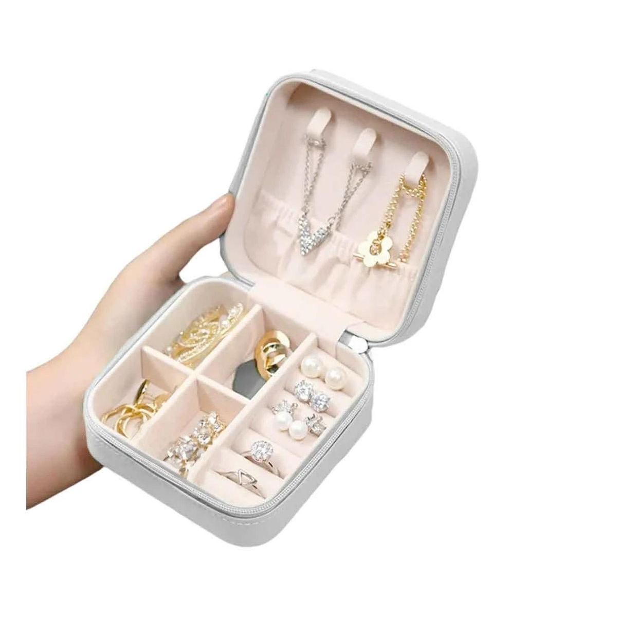 RYBIU IMPORT - Mini Organizador de Joyas en Color Blanco Y+Papel de Regalo