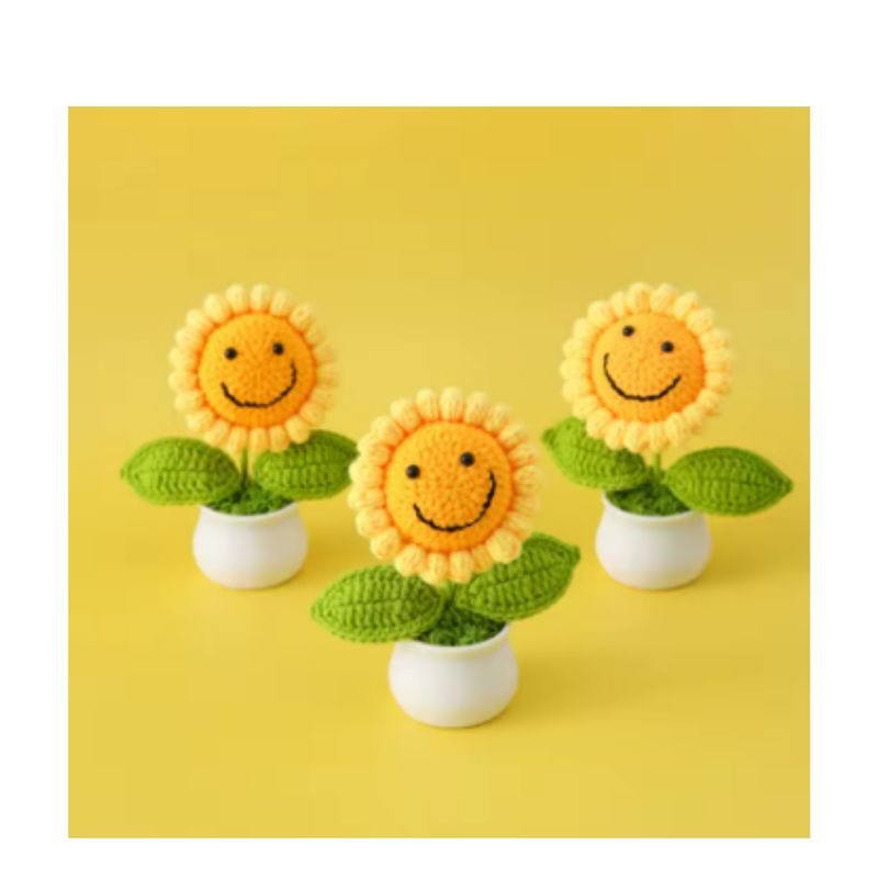 GENERICO - PACK DE 3 GIRASOL BORDADO ARTESANIA