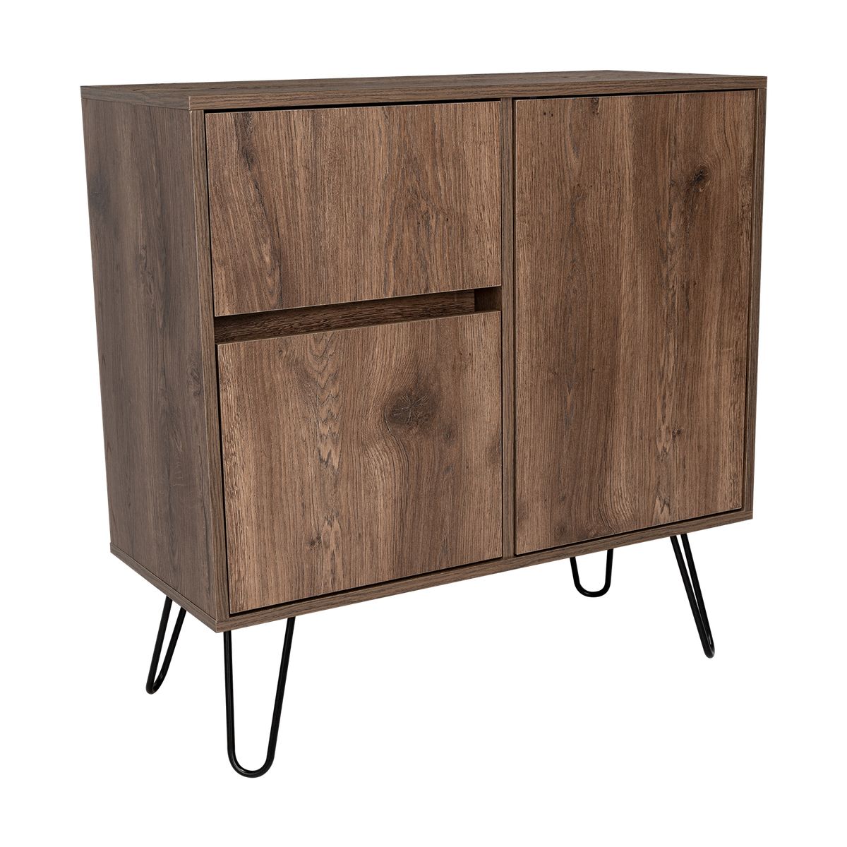 FMFURNITURE - Arrimo 2 Puertas Y 1 Cajon Fm-001S - Café Oscuro