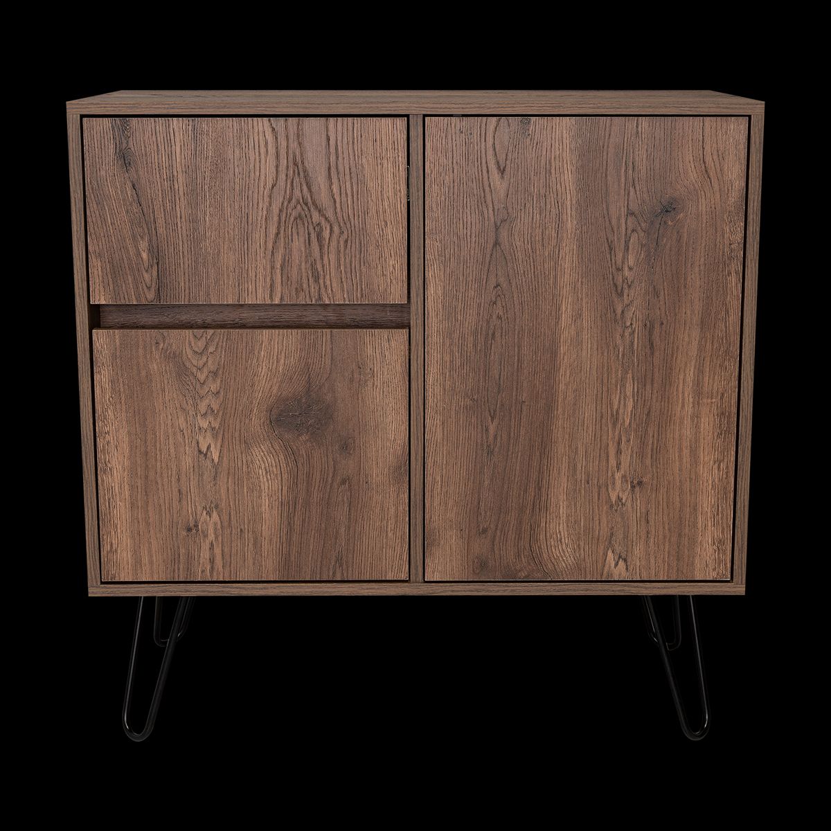 FMFURNITURE - Arrimo 2 Puertas Y 1 Cajon Fm-001S - Café Oscuro