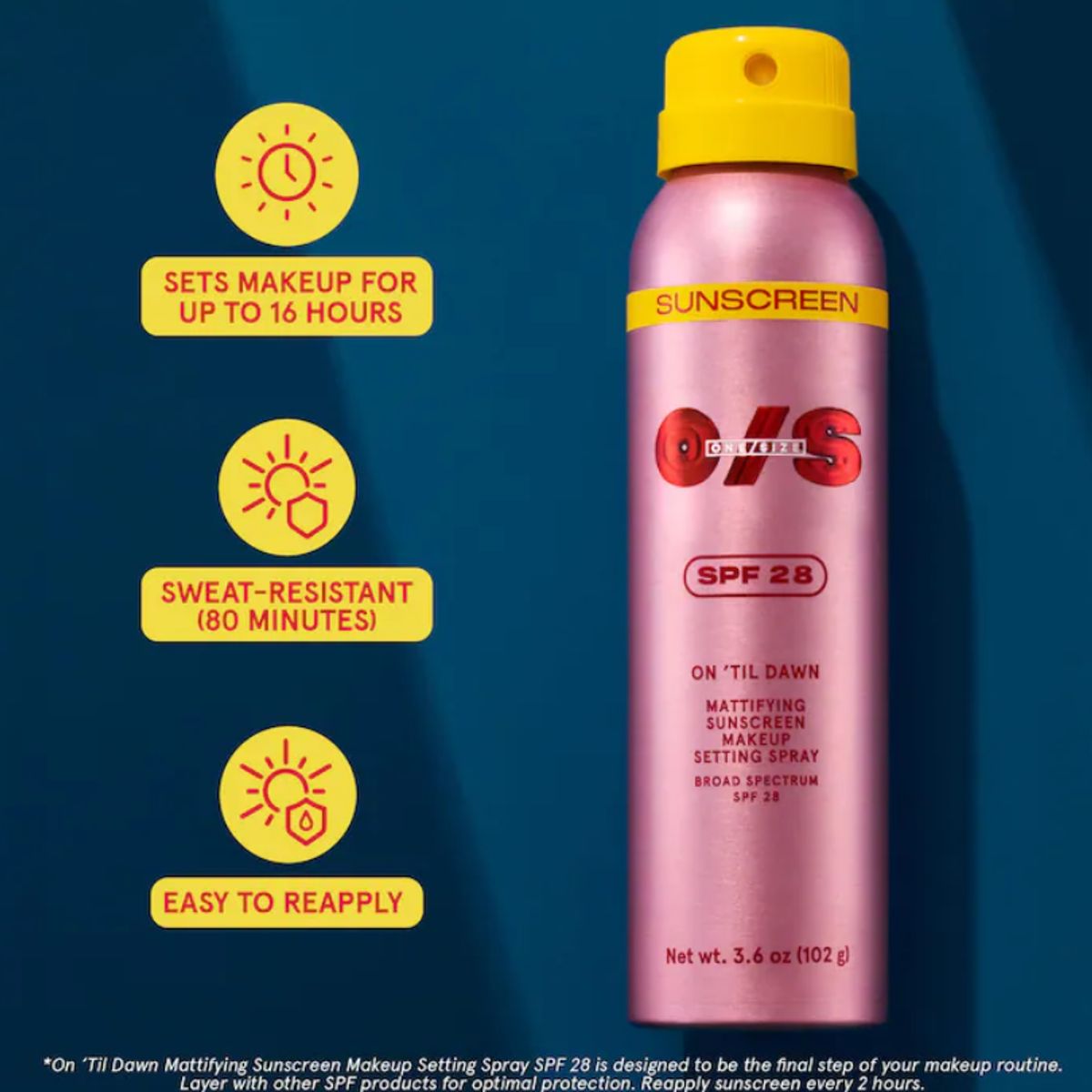 ONE SIZE BEAUTY - Spray Fijador Matificante con FPS 28 ONESIZE