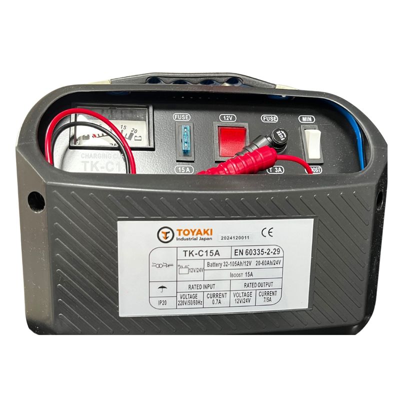 TOYAKI - Cargador de Batería 15A Toyaki 12V24V Portátil TK-C15A