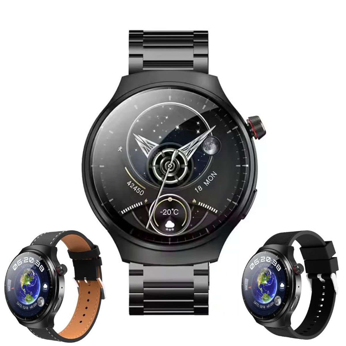 GENERICO - Smartwatch HW6 Max Amoled 3D ChatGpt 3 Correas Negro