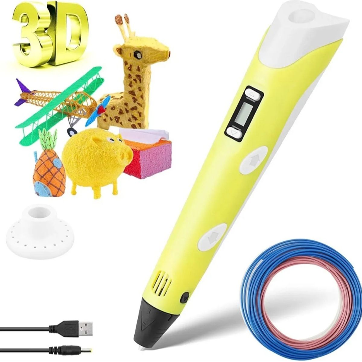 GENERICO - LAPICERO 3D IMPRESION RAPIDA CON FILAMENTO DE COLORES 10M