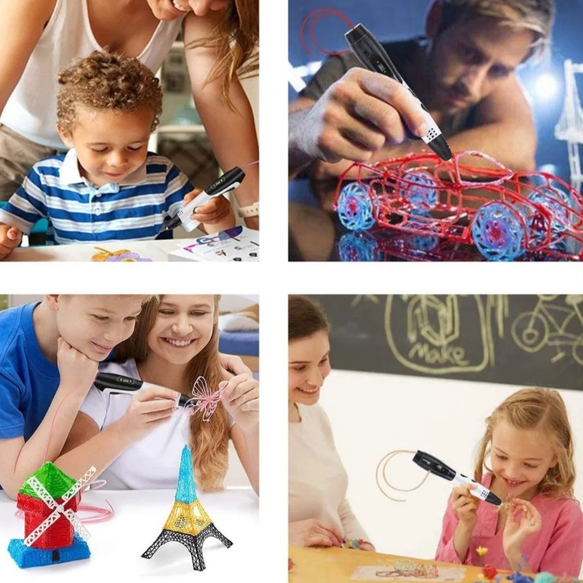 GENERICO - LAPICERO 3D IMPRESION RAPIDA CON FILAMENTO DE COLORES 10M