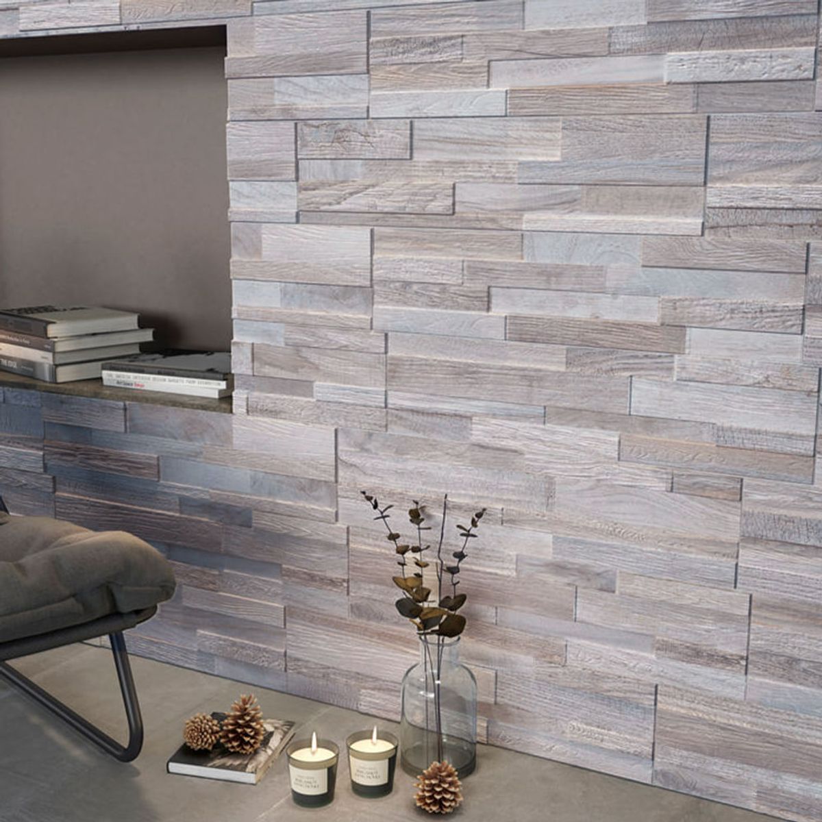 MULTITOP - BALDOSAS DE PIEDRA 3D AUTOADHESIVAS 59X15 CM AUTUMN WHITE
