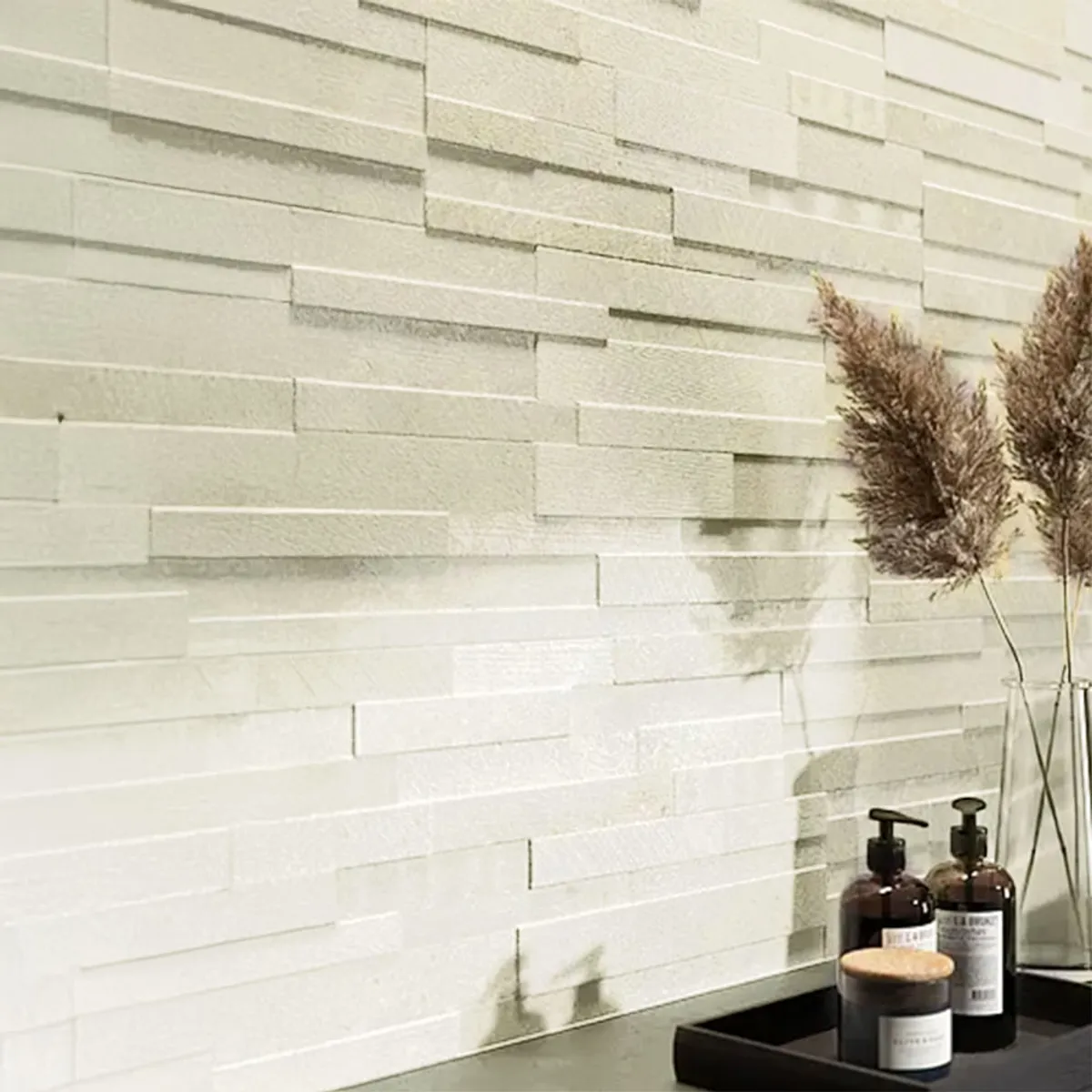 MULTITOP - BALDOSAS DE PIEDRA 3D AUTOADHESIVAS 059X015 MTS MINT