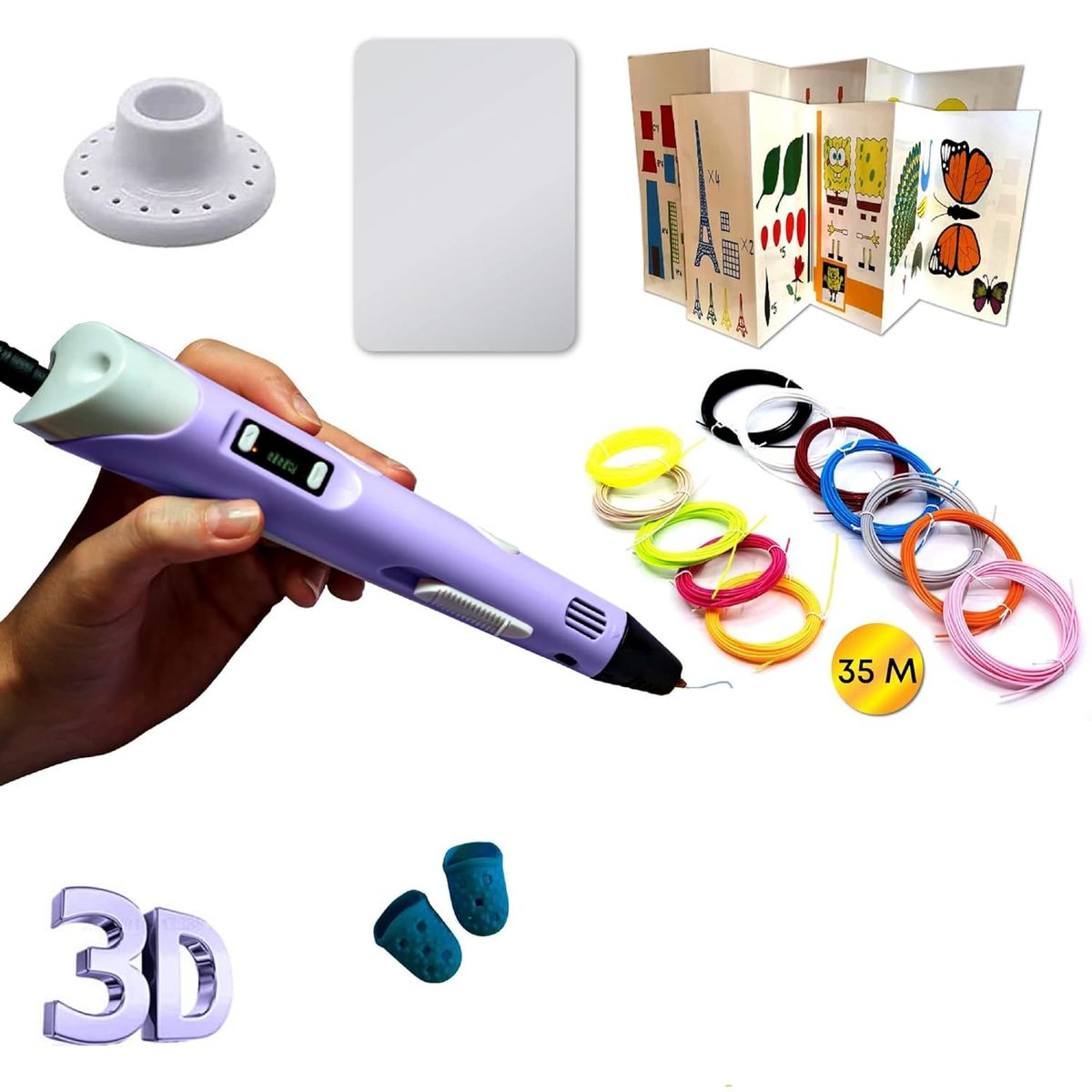 GENERICO - LAPICERO 3D IMPRESION RAPIDA CON FILAMENTO DE COLORES 10M