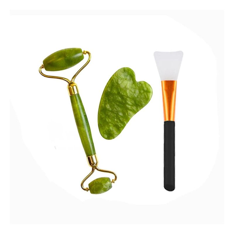 RYBIU IMPORT - Pack2 Masajeador de Rostro en Color Verde Y+Papel de Regalo