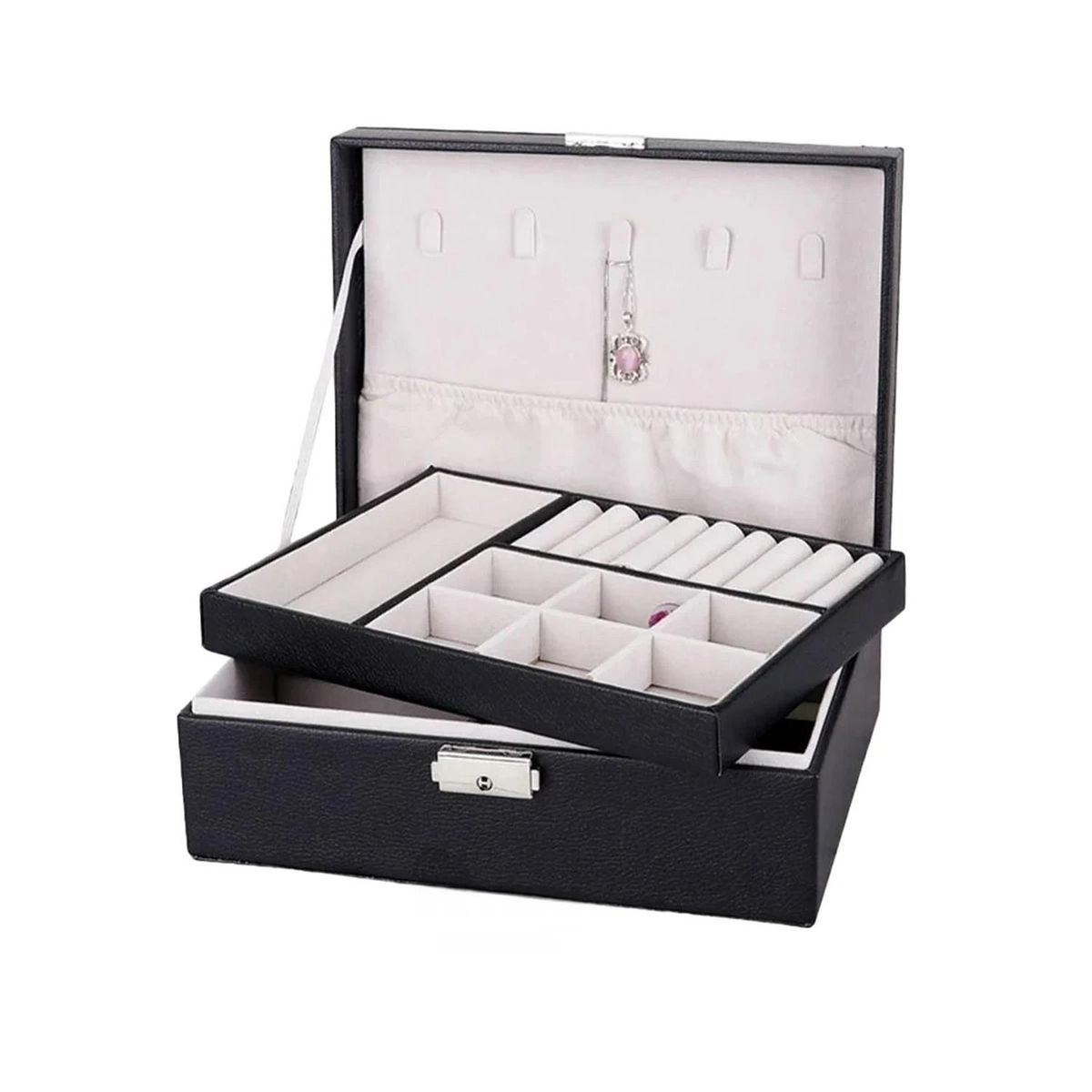 RYBIU IMPORT - Pack4 Estuche con Espacios Divididos Negro Y+Regalo Stickers