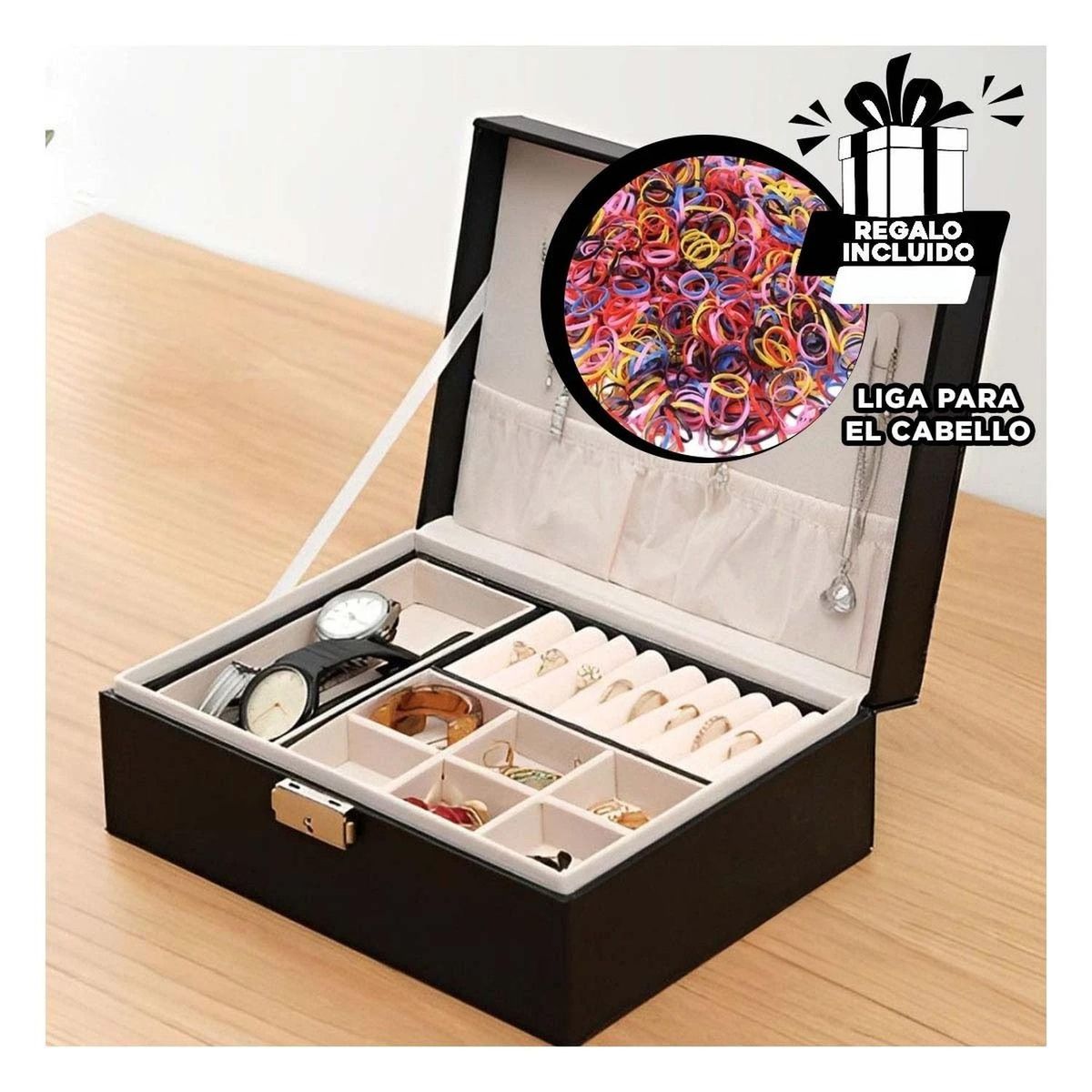 RYBIU IMPORT - Organizador para Ordenar Joyeria Negro Y+Ligas de Regalo