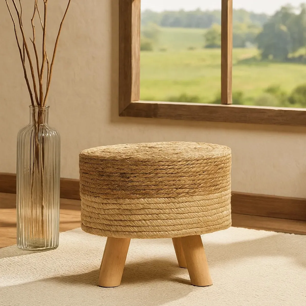 GENERICO - Banco Bajo 29 cm Rústico Zalmohadas