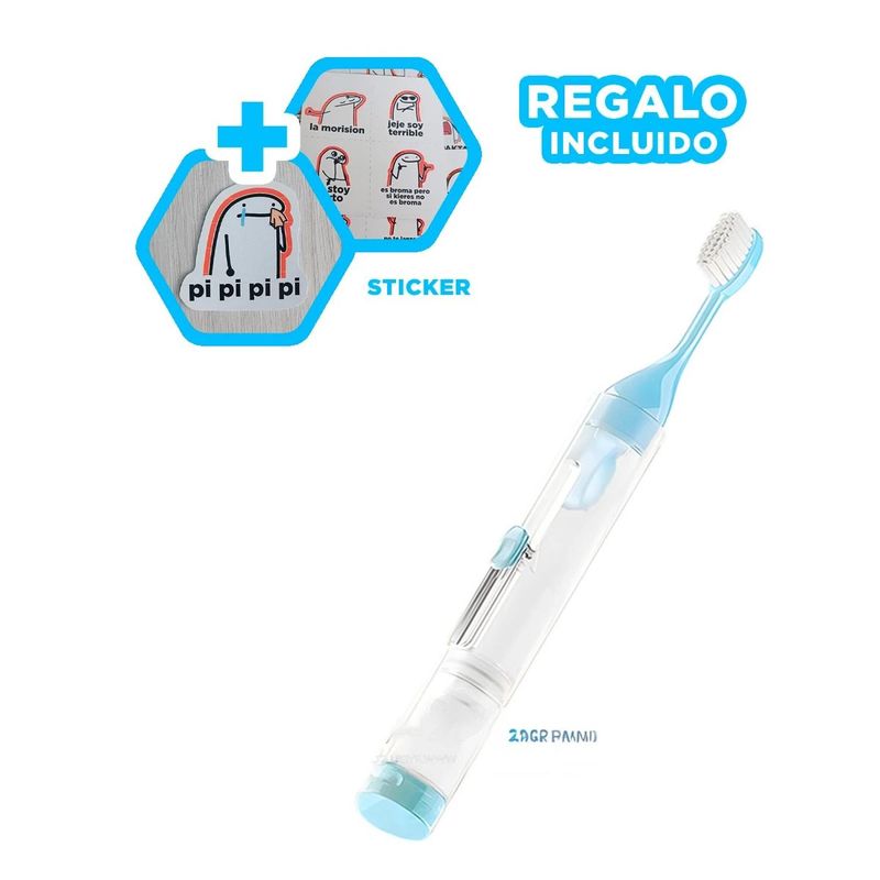 RYBIU IMPORT - Cepillo para Limpieza Bucal Azul Y+Regalo Stickers