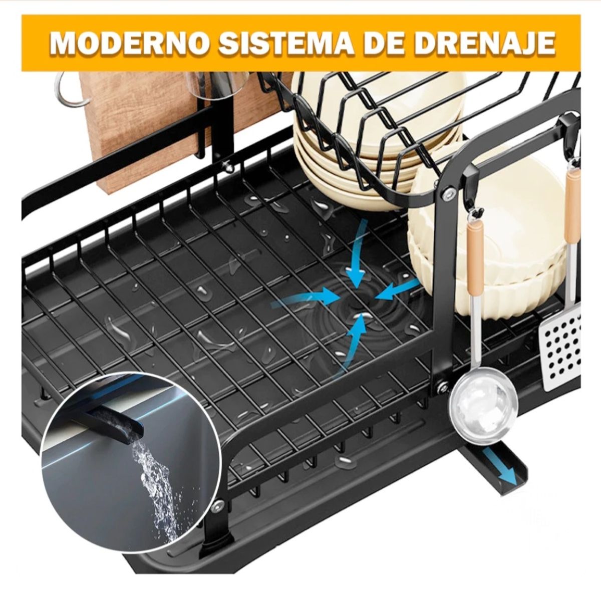 GENERICO - ESCURRIDOR DE PLATOS DE 2 NIVELES MODERNO