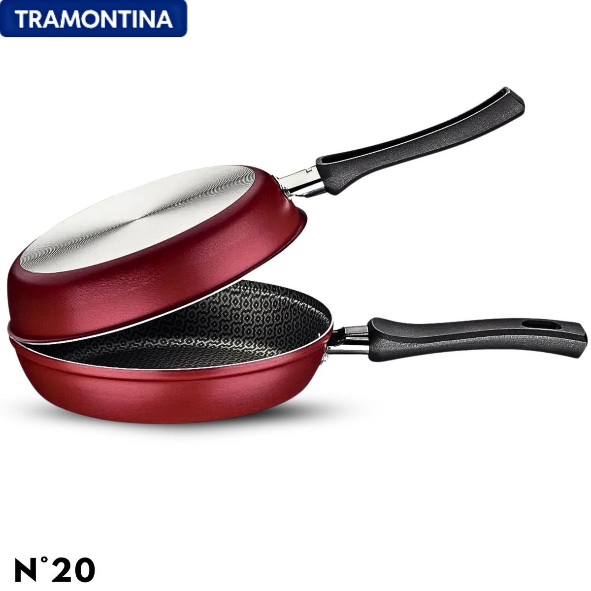 TRAMONTINA - Sartén Omeletera 20 cm Rojo Loreto - Tramontina