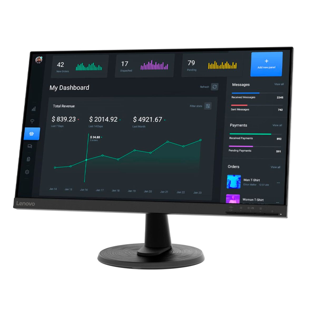 LENOVO - Monitor Lenovo C24-40, 23.8" Wled Va, Anti-Glare, 75Hz, 1 X Hdmi, 1 X Vga.