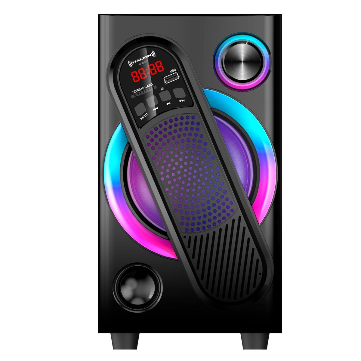 HALION - Parlante Halion HA-F61 Gordon 2.1 con Subwoofer 5.25″ Luces RGB USB SD BT FM