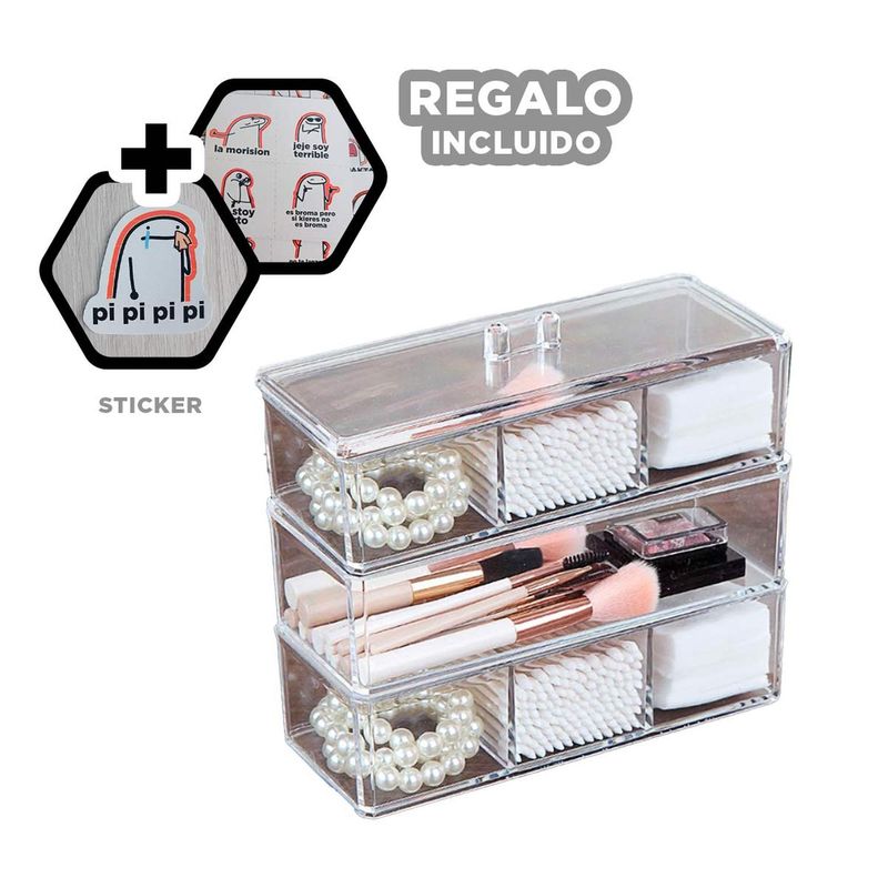 RYBIU IMPORT - Caja de 3 Pisos para Habitacion Y+Regalo Stickers