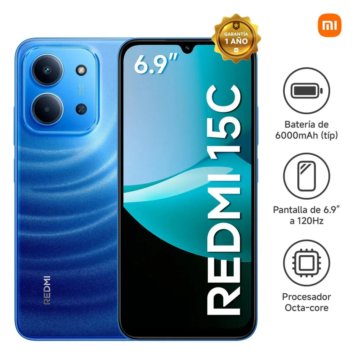 XIAOMI - XIAOMI REDMI 15C 4GB+128GB  AZUL - ENTREGA INMEDIATA