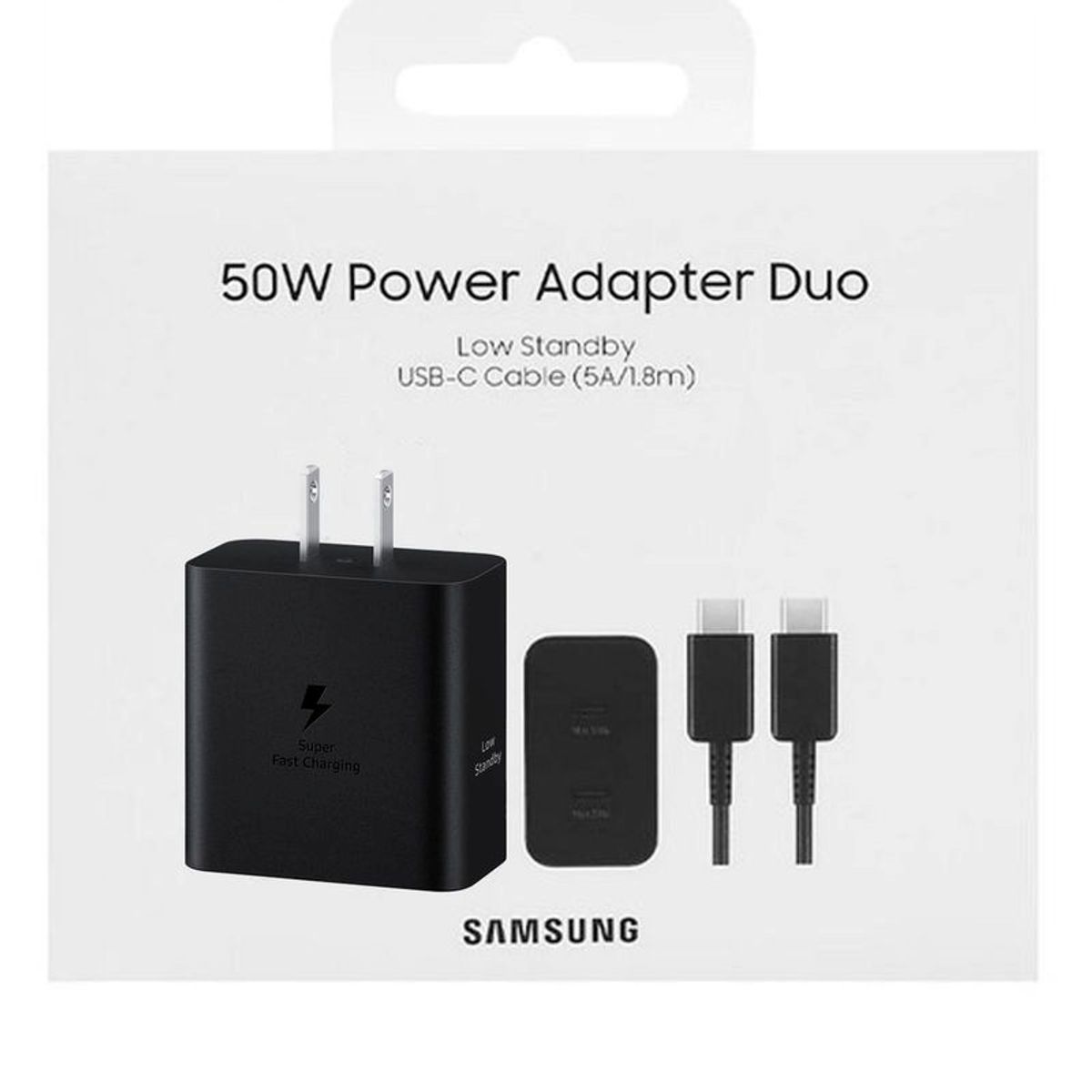 SAMSUNG - Cargador Samsung  GAN Usb-C 50W Duo Cable 5A 180CM EP-T5020