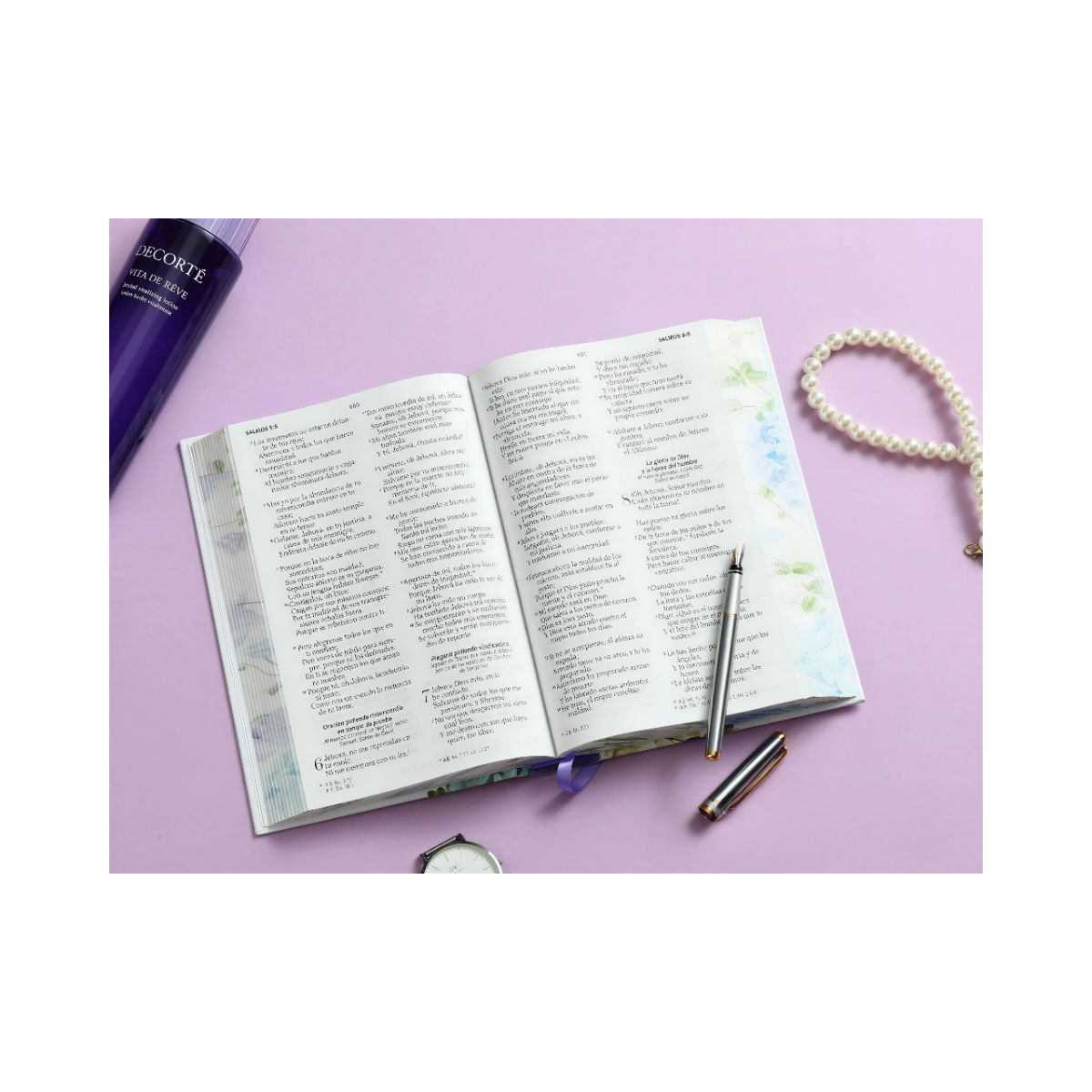 GENERICO - Biblia Reina Valera 1960 Letra Grande Lila Primavera Tapa Dura con Liga