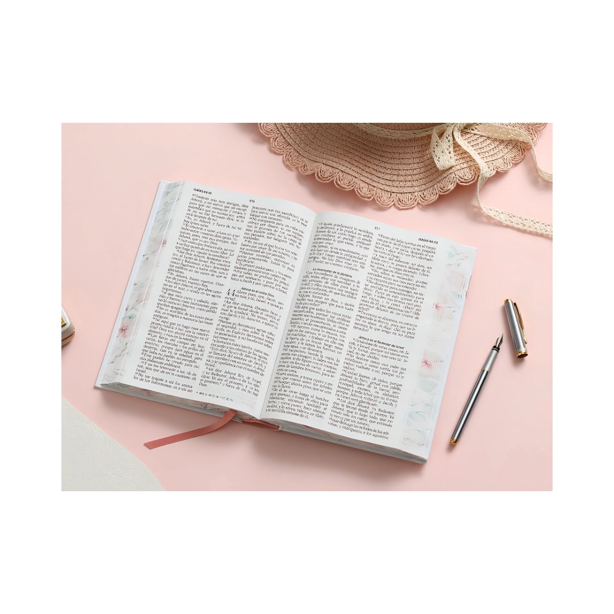 GENERICO - Biblia Reina Valera 1960 Letra Grande Rosa Primavera Tapa Dura con Liga